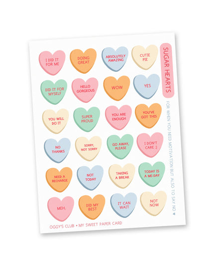 Klistremerkeark | Oggy's Club - Candy hearts | Lite Klistremerkeark