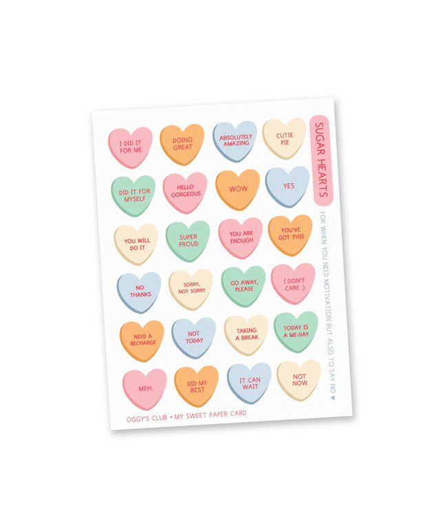 Klistremerkeark | Oggy's Club - Candy hearts | Lite Klistremerkeark