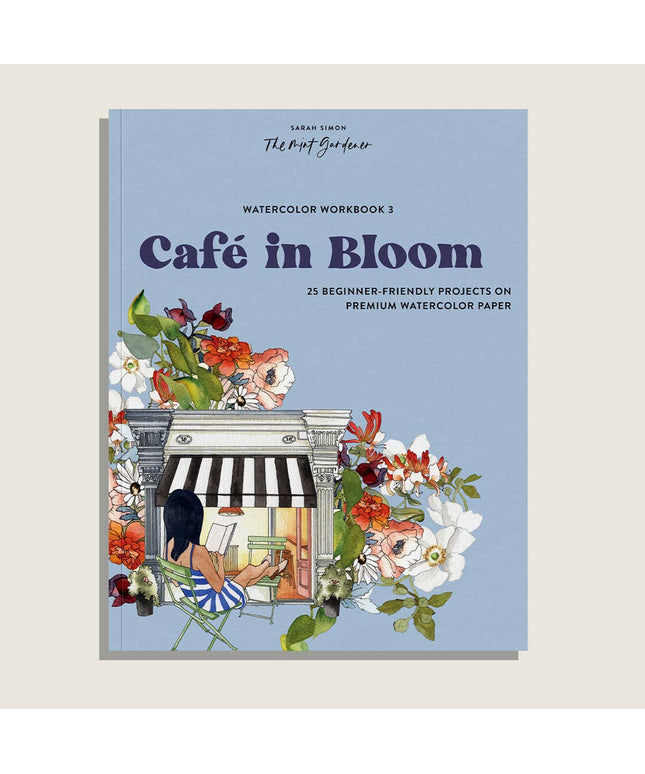 Watercolor Workbook 3: Café in Bloom | Akvarell Malebok for Voksne