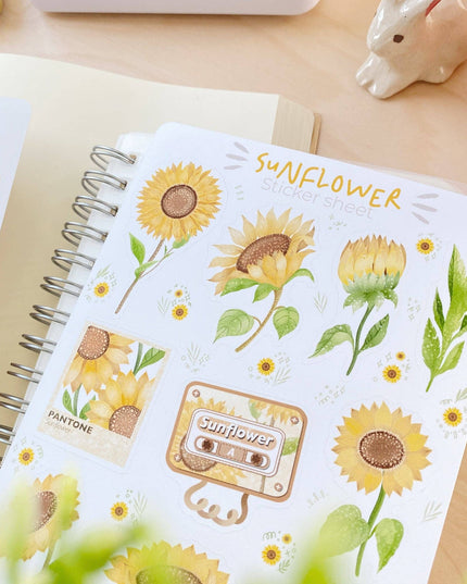 Klistremerkeark | Chamomile & Sunflower | Sett Med 2 Klistremerkeark