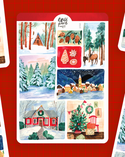 Klistremerkeark | Christmas Landscapes