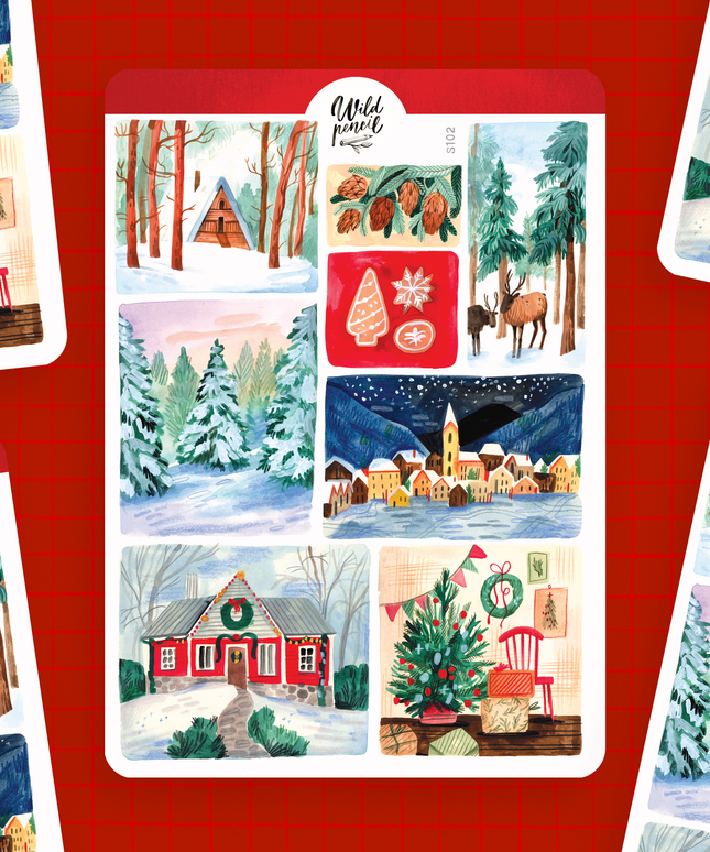 Klistremerkeark | Christmas Landscapes