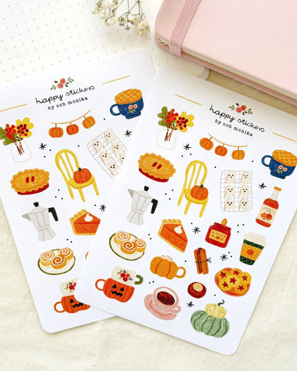 Klistremerkeark | Fall Café | A6