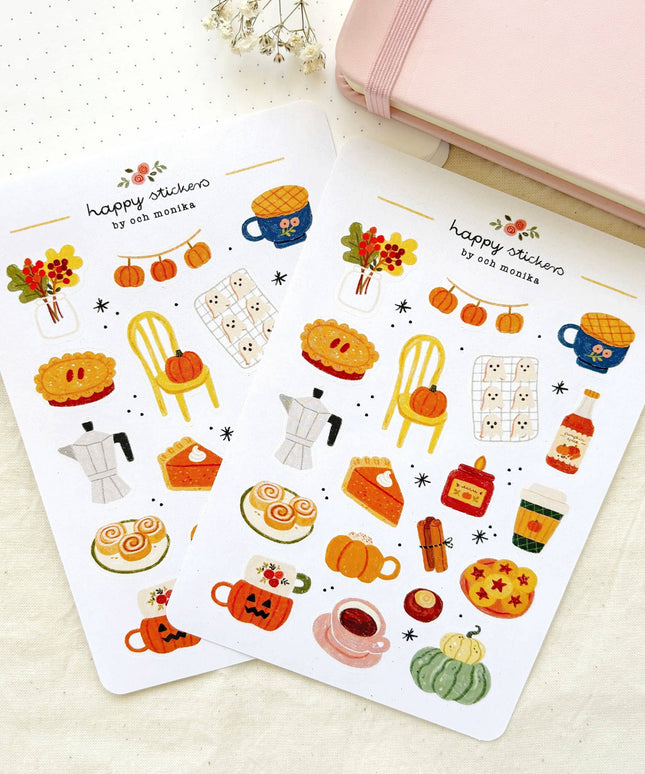 Klistremerkeark | Fall Café | A6