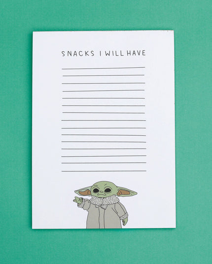 Snacks I Will Have - Grogu - Notatblokk