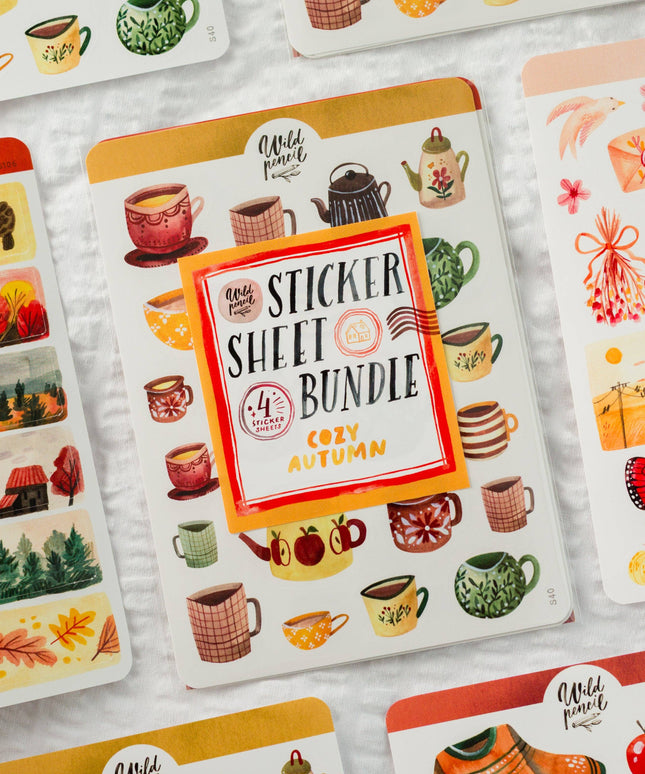 Klistremerkeark 4PK | Bundle — 
 Cozy Autumn