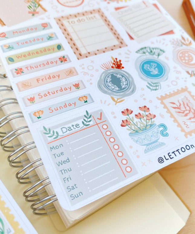 Klistremerkeark | Bullet Journal Essentials: Flower