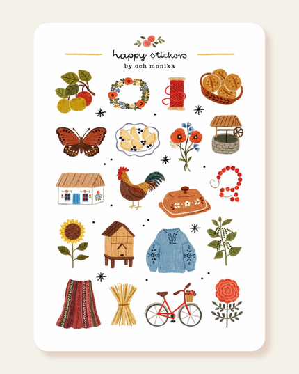 Klistremerkeark | Folk Cottage | A6