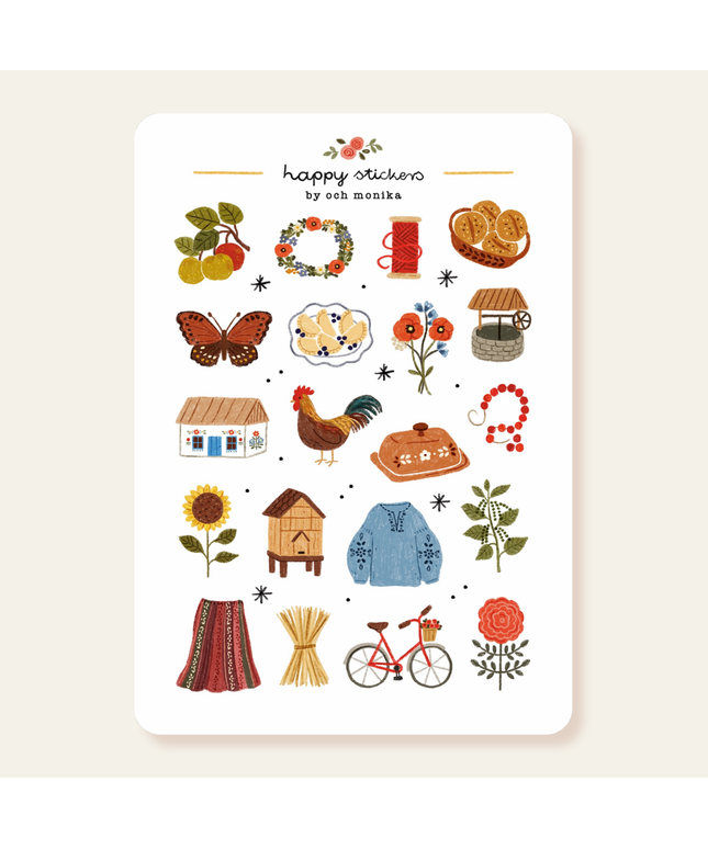 Klistremerkeark | Folk Cottage | A6
