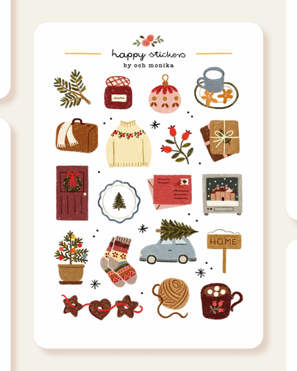 Klistremerkeark | Coming Home For Christmas | A6