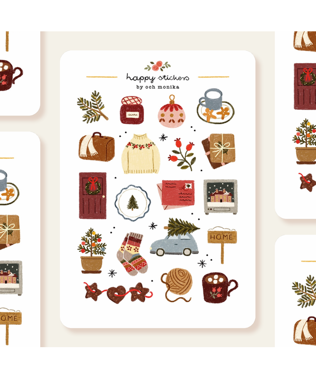Klistremerkeark | Coming Home For Christmas | A6