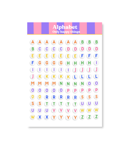 Klistremerkeark | Alphabet | A6