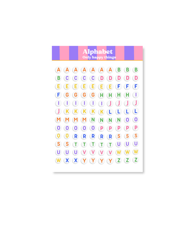 Klistremerkeark | Alphabet | A6