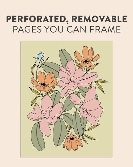 The Plant Lady: A Floral Adult Coloring Book | Fargeleggingsbok for Voksne