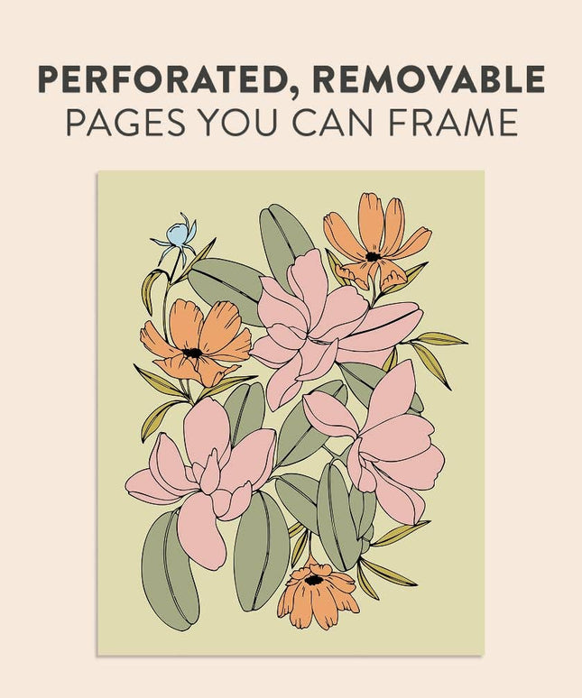 The Plant Lady: A Floral Adult Coloring Book | Fargeleggingsbok for Voksne