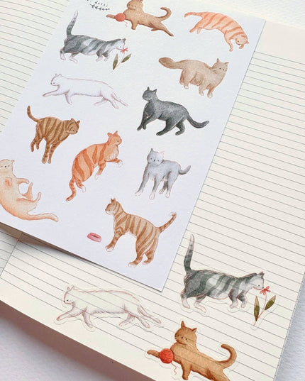 Klistremerkeark | I Love Cats | A6