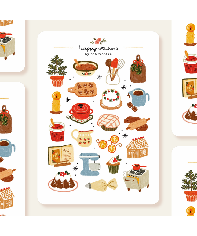 Klistremerkeark | Winter Baking | A6