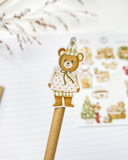 Klistremerkeark | Beary Winter | Håndtegnede Klistremerker | A6