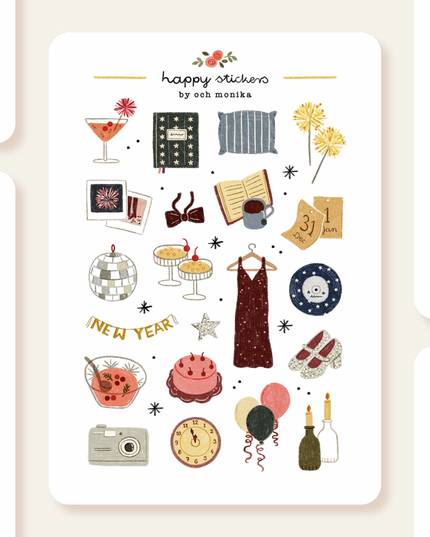 Klistremerkeark | New Year’s Eve | A6