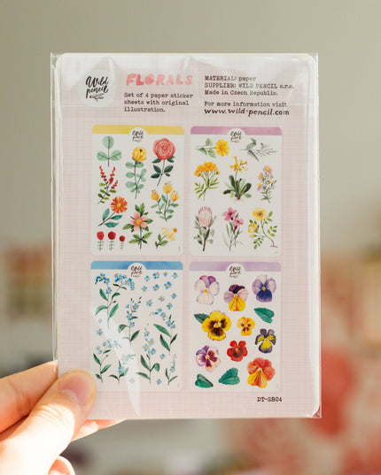 Klistremerkeark 4PK | Bundle — Florals