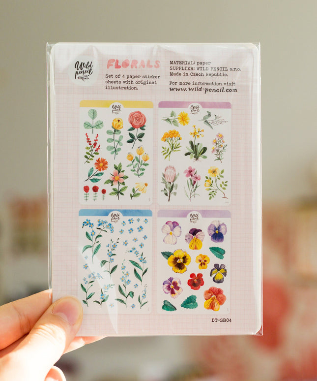 Klistremerkeark 4PK | Bundle — Florals