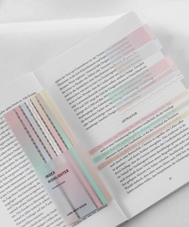 Peach yellow | Gjennomsiktige klebestriper – langt design |  Selvklebende notislapper