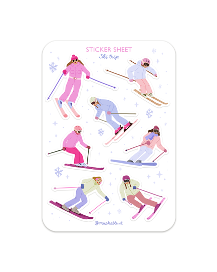 Klistremerkeark | Girls' Skiing Trip | A6