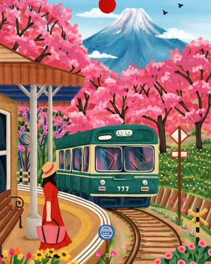 Puslespill 500 Brikker - Fuji Blossoms