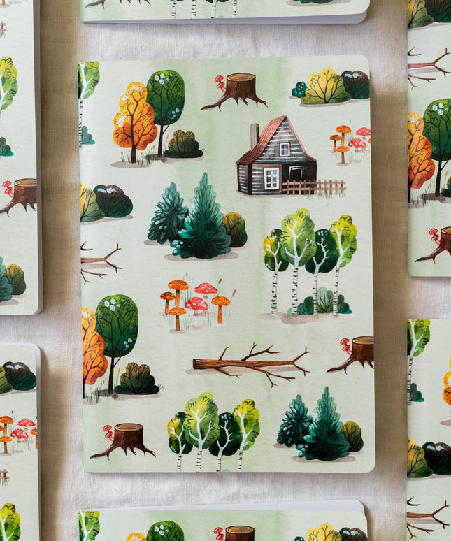 Notatbok Blanke Sider | Cottage in the Woods | A5