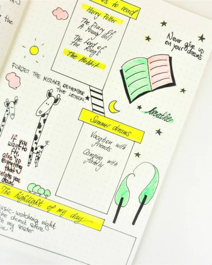 Bullet Journal / Notatbok med Prikker | Spiral Binding | Kitties