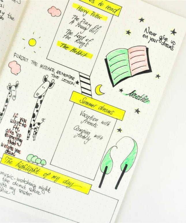 Bullet Journal / Notatbok med Prikker | Spiral Binding | Kitties
