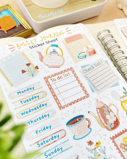 Klistremerkeark | Bullet Journal Essentials: Flower
