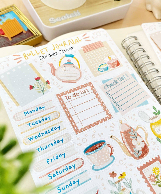 Klistremerkeark | Bullet Journal Essentials: Flower