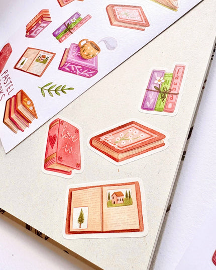 Klistremerkeark | Pastel Books | A6