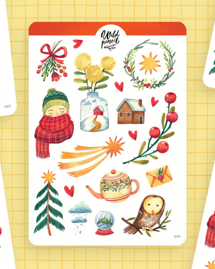Klistremerkeark | Christmas Cheer