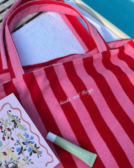 The Bookish Beach Bag: Blue/Beige