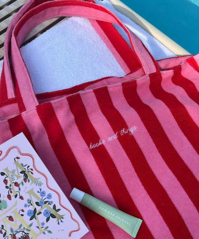 The Bookish Beach Bag: Blue/Beige
