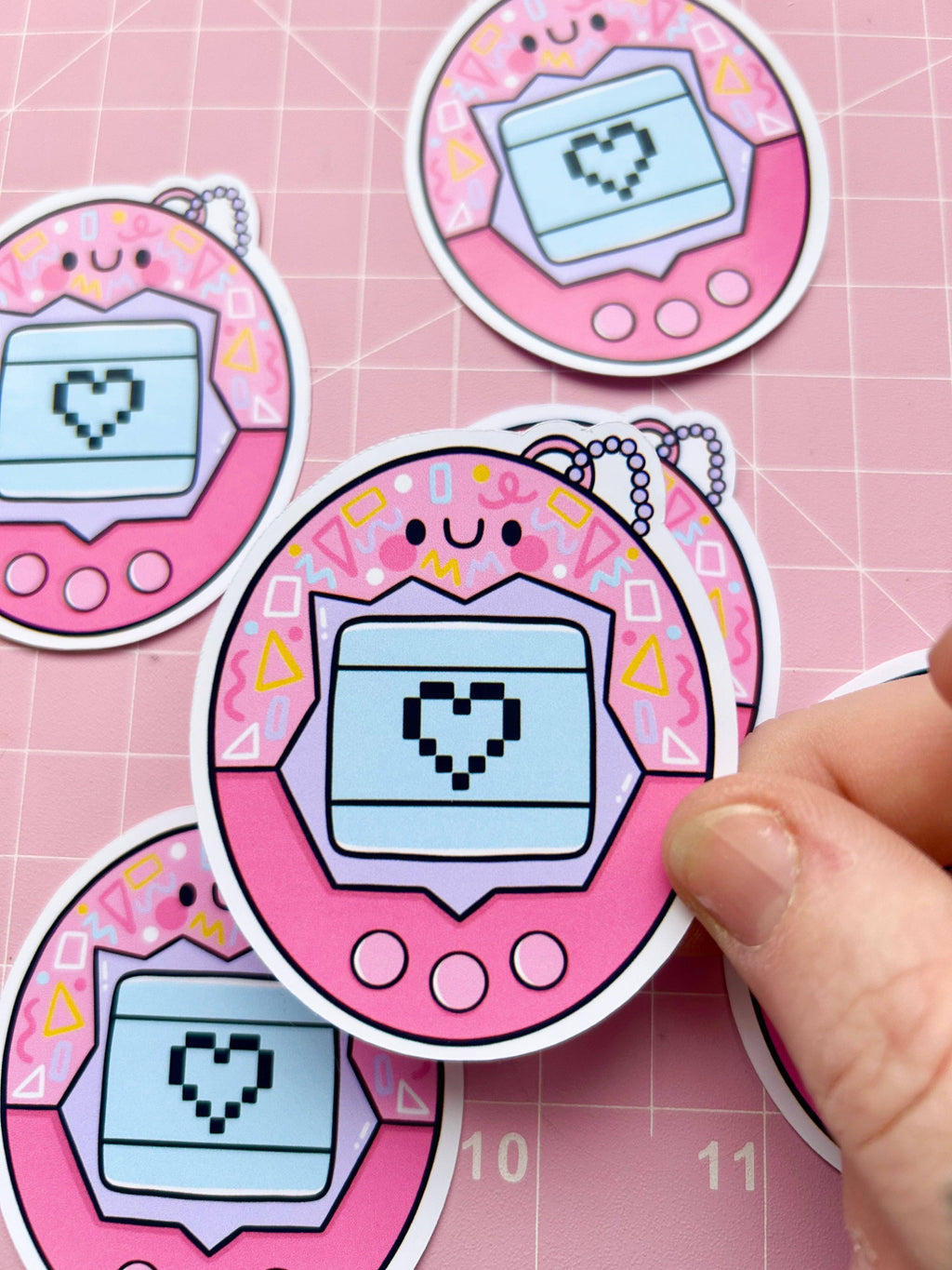 90s Nostalgia Virtuelt Kjæledyr Glossy Klistremerke