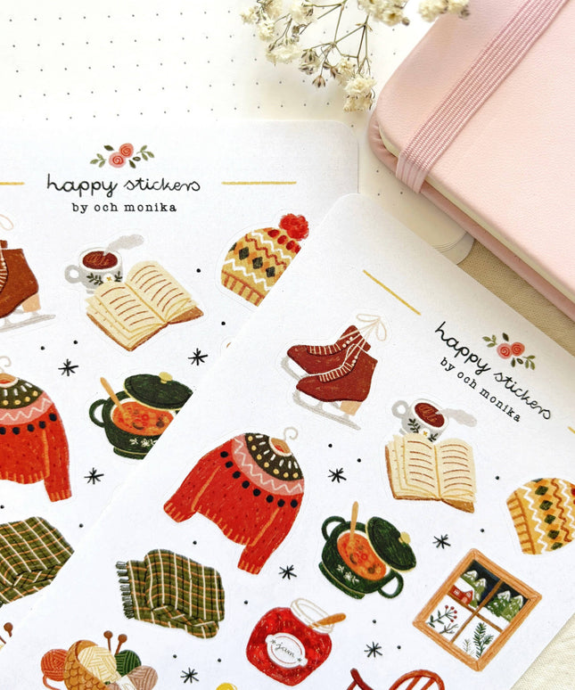 Klistremerkeark | Vinter Hygge | Slow Winter | A6