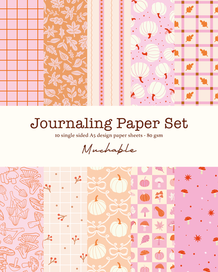 Journaling Scrapbooking Papirsett | 10 ark | A5 Autumn - Høstprint