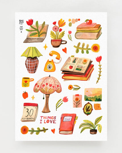 Washi Klistremerkeark | Things I Love | A5