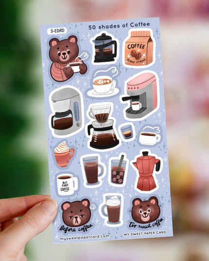 Klistremerkeark | 50 shades of coffee
