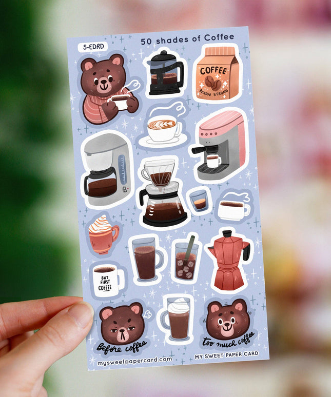 Klistremerkeark | 50 shades of coffee