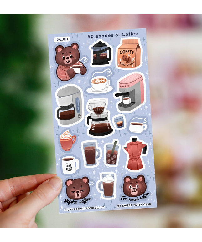 Klistremerkeark | 50 shades of coffee