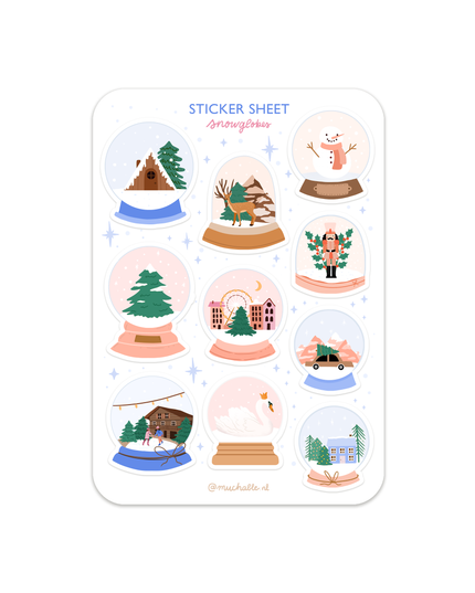 Klistremerkeark | Christmas Snow Globes | A6