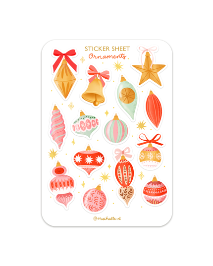 Klistremerkeark | Christmas Ornaments | A6