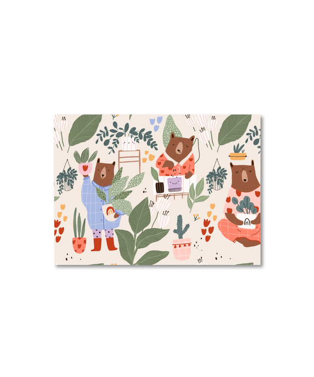 Postkort - Bears and plants