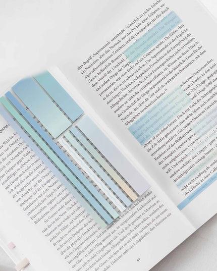 Ocean Blue | Gjennomsiktige klebestriper – langt design |  Selvklebende notislapper