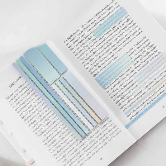 Ocean Blue | Gjennomsiktige klebestriper – langt design |  Selvklebende notislapper
