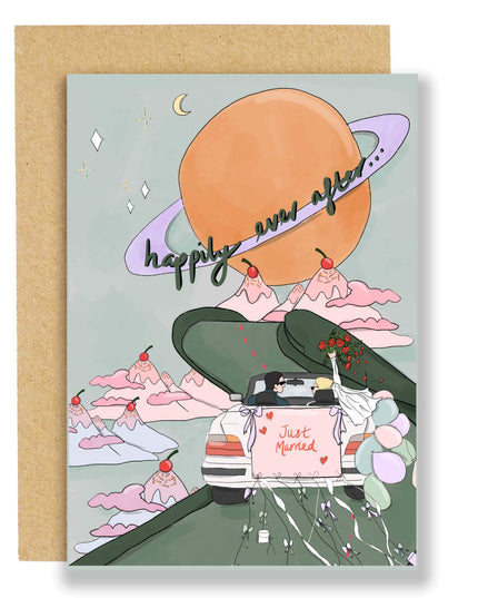 Bryllupskort | Into the Sunset | Happily Ever After